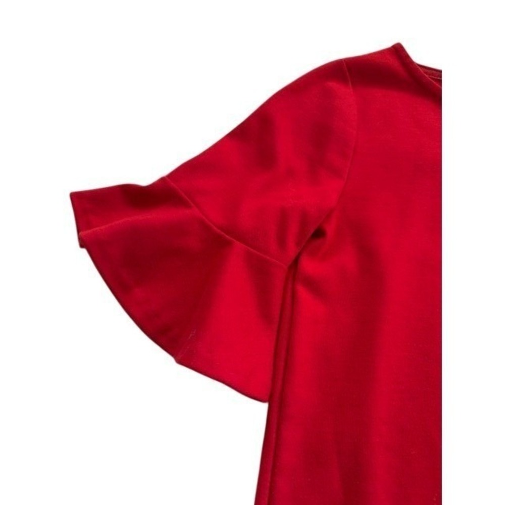 Polo Ralph Lauren Girls Red Ruffle Sleeve Dress Size 10 - Picture 4 of 6